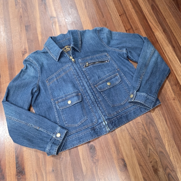 LRL Denim Jacket Pockets Button Front Size XL - Picture 2 of 9